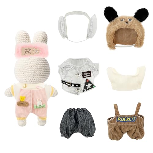 3 Stück Puppe Kleidung, 17 cm Plüsch Süße Puppenkleidung Set Exquisite Puppen Outfit Accessoires mit Hut Schalkopfhörer Hose Kopfschmuck Zubehör für Kinder Jungen Mädchen DIY Kindergeschenke 3 Stück Puppe Kleidung, 17 cm Plüsch Süße Puppenkleidung Set Exquisite Puppen Outfit Accessoires mit Hut Schalkopfhörer Hose Kopfschmuck Zubehör für Kinder Jungen Mädchen DIY Kindergeschenke von SUPPUIMNT