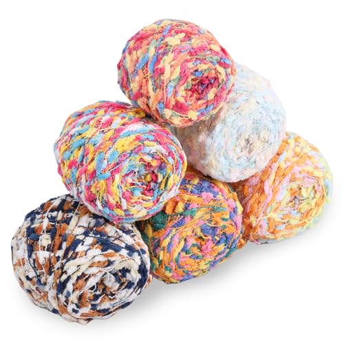 Häkeln Für Anfänger Set, Bändchengarn Häkeln Stricken Textilgarn Häkelgarn Baumwolle, Stricken Baumwolle Häkelwolle Mehrfarbiges für Häkeltaschen Körbe Teppiche Heimdekoration DIY Kunsthandwerk von SUPPUIMNT