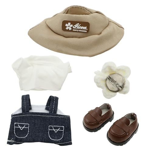 Puppe Kleidung, Entspannte Dauerhafte Puppentuch für 17 cm Puppe Plüsch Puppenkleidung Exquisite Puppenstoffset Elastisch Einfach Bedienen Puppenkleid Zubehör für Kind Geschenke(Khaki) von SUPPUIMNT