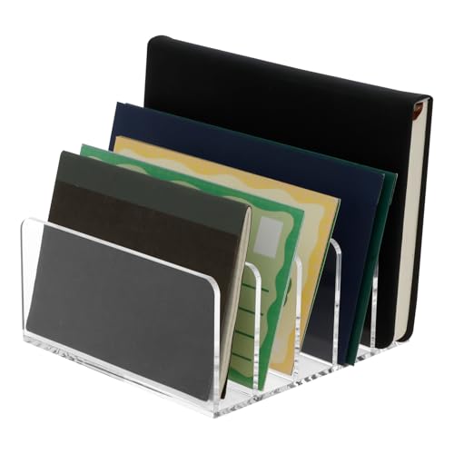 SUPPUIMNT Transparenter Acryl Aktenhalter, Verdicken Mail Countertop Organizer Prospekthalter File Rack Letter Sorter Schreibtisch Briefablage Briefständer für Notizzettel Visitenkarte Postkarte(A) von SUPPUIMNT