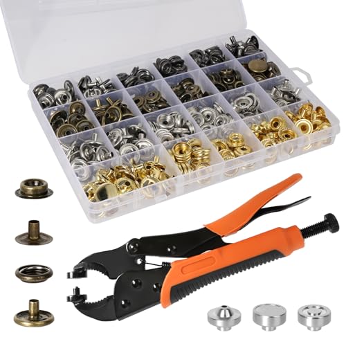 Druckknopf Set Mit Zange, 100 Sätze Druckknöpfe Metall 15mm, Verstellbares Robustes Druckknopf Setter Werkzeug, FüR Bootsabdeckungen, Reparieren Von Segeltuch, NäHen, Leder, DIY Craft Druckknopf Set Mit Zange, 100 Sätze Druckknöpfe Metall 15mm, Verstellbares Robustes Druckknopf Setter Werkzeug, FüR Bootsabdeckungen, Reparieren Von Segeltuch, NäHen, Leder, DIY Craft von SUPRBIRD