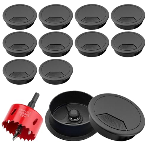 12 Stück 60mm Ø Kabeldurchführung mit 60mm Lochsäge,Schwarz Tisch Kabeldurchführung Kabeldurchlass für Tisch Office Schreibtische 12 Stück 60mm Ø Kabeldurchführung mit 60mm Lochsäge,Schwarz Tisch Kabeldurchführung Kabeldurchlass für Tisch Office Schreibtische von SUPRROW