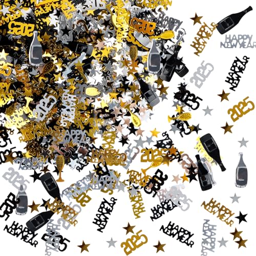 Konfetti 2025 Silvester Deko,1000 Stück Konfetti Tischdeko HAPPY NEW YEAR Streudeko Party Deko Gold Schwarz Glitzer Neujahr Deko Confetti Dekoration für Neujahr Karneval Party Konfetti 2025 Silvester Deko,1000 Stück Konfetti Tischdeko HAPPY NEW YEAR Streudeko Party Deko Gold Schwarz Glitzer Neujahr Deko Confetti Dekoration für Neujahr Karneval Party von SUPRROW