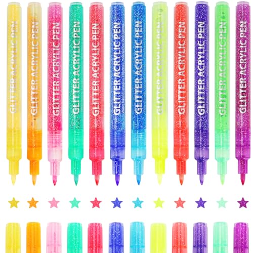 SUPRROW Glitzer Stifte, 12 Stück Glitzerstifte Kinder Ab 6 Glitzer Filzstifte Für Stifte Mädchen DIY Kunsthandwerk Petroglyphen SUPRROW Glitzer Stifte, 12 Stück Glitzerstifte Kinder Ab 6 Glitzer Filzstifte Für Stifte Mädchen DIY Kunsthandwerk Petroglyphen von SUPRROW