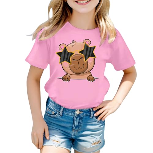 SUPTTING Damen T-Shirt Lustig Weicher Stoff Graphic Tee Rundhalsausschnitt, Kurzarm Sommeroberteil Niedlich Cartoon, Elch-Motiv Statement-Print Top Sommer Regular Fit für Freizeitpark von SUPTTING