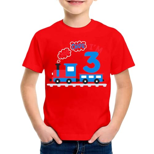 SUPTTING Kinder T-Shirt I'M 3 Aufdruck Schriftzug Zug Rundhals Kurzarm Oberteil Jungen Freizeitshirt Shirt 3 Jahre Geburtstagsgeschenk Outfit Stoff Atmungsaktiv Sommer Top Spielshirt SUPTTING Kinder T-Shirt I'M 3 Aufdruck Schriftzug Zug Rundhals Kurzarm Oberteil Jungen Freizeitshirt Shirt 3 Jahre Geburtstagsgeschenk Outfit Stoff Atmungsaktiv Sommer Top Spielshirt von SUPTTING