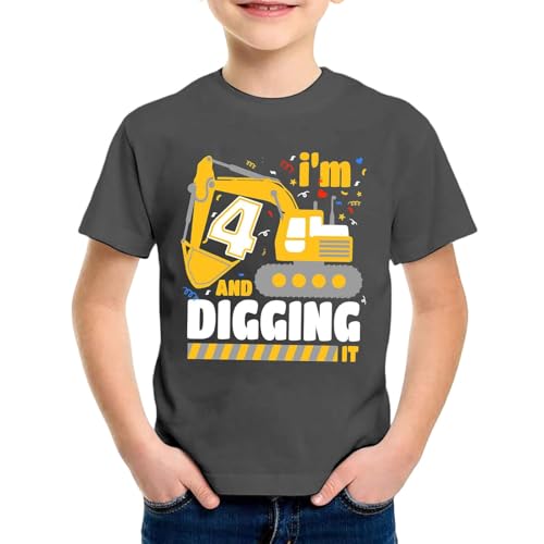 SUPTTING Kinder T-Shirt I'M 4 AND DIGGING IT Aufdruck Bagger Nummer 4 Rundhals Kurzarm Oberteil Jungen Freizeitshirt Shirt Jahre Geburtstagsgeschenk Outfit Stoff Sommer Top Baustelle Thema SUPTTING Kinder T-Shirt I'M 4 AND DIGGING IT Aufdruck Bagger Nummer 4 Rundhals Kurzarm Oberteil Jungen Freizeitshirt Shirt Jahre Geburtstagsgeschenk Outfit Stoff Sommer Top Baustelle Thema von SUPTTING