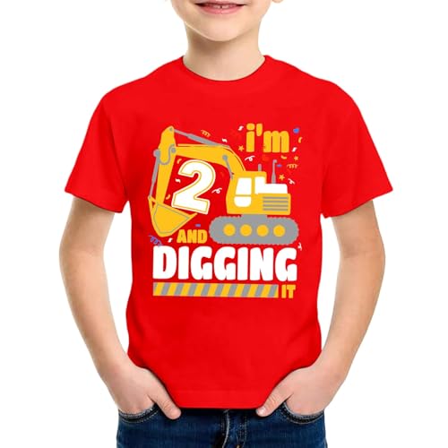 SUPTTING Kinder T-Shirt I'm 2 AND DIGGING IT Aufdruck Bagger Nummer 2 Rundhals Kurzarm Oberteil Jungen Freizeitshirt Shirt Jahre Geburtstagsgeschenk Baustelle Thema Outfit Stoff Sommer Top SUPTTING Kinder T-Shirt I'm 2 AND DIGGING IT Aufdruck Bagger Nummer 2 Rundhals Kurzarm Oberteil Jungen Freizeitshirt Shirt Jahre Geburtstagsgeschenk Baustelle Thema Outfit Stoff Sommer Top von SUPTTING