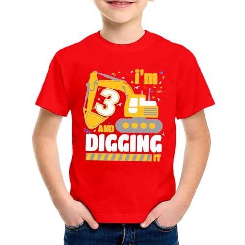 SUPTTING Kinder T-Shirt I'm 3 AND DIGGING IT Aufdruck Bagger Nummer 3 Rundhals Kurzarm Oberteil Jungen Freizeitshirt Shirt Jahre Geburtstagsgeschenk Baustelle Thema Outfit Stoff Sommer Top SUPTTING Kinder T-Shirt I'm 3 AND DIGGING IT Aufdruck Bagger Nummer 3 Rundhals Kurzarm Oberteil Jungen Freizeitshirt Shirt Jahre Geburtstagsgeschenk Baustelle Thema Outfit Stoff Sommer Top von SUPTTING