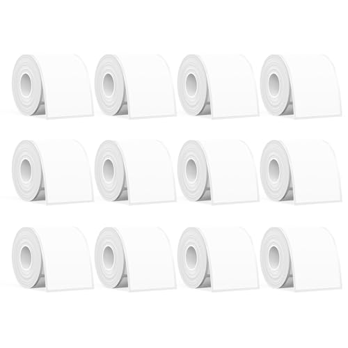 SUPVAN Etiketten selbstklebend wasserfest für T50M Etikettendrucker (50 mm x 80 mm), 12 Rollen (100 pro Rolle), schwarz auf weiß von SUPVAN