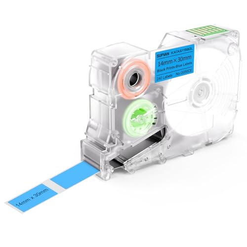 SUPVAN G15M Etikettenband, Thermo-Mehrzweck-Etiketten für Heim, Schule, Büro, 14 mm x 30 mm, 240 Etiketten/Rolle, Schwarz auf Blau SUPVAN G15M Etikettenband, Thermo-Mehrzweck-Etiketten für Heim, Schule, Büro, 14 mm x 30 mm, 240 Etiketten/Rolle, Schwarz auf Blau von SUPVAN