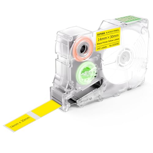 SUPVAN G15M Etikettenband, Thermo-Mehrzweck-Etiketten für Heim, Schule, Büro, 14 mm x 30 mm, 240 Etiketten/Rolle, Schwarz auf Gelb SUPVAN G15M Etikettenband, Thermo-Mehrzweck-Etiketten für Heim, Schule, Büro, 14 mm x 30 mm, 240 Etiketten/Rolle, Schwarz auf Gelb von SUPVAN