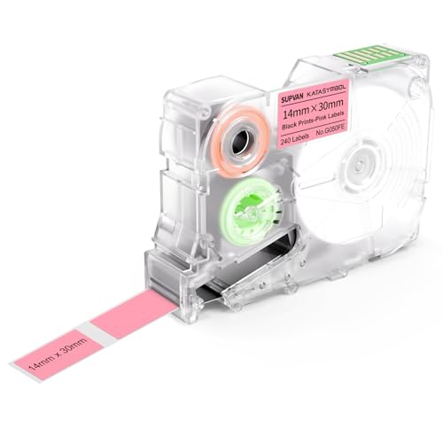 SUPVAN G15M Etikettenband, Thermo-Mehrzweck-Etiketten für Heim, Schule, Büro, 14 mm x 30 mm, 240 Etiketten/Rolle, Schwarz auf Rosa SUPVAN G15M Etikettenband, Thermo-Mehrzweck-Etiketten für Heim, Schule, Büro, 14 mm x 30 mm, 240 Etiketten/Rolle, Schwarz auf Rosa von SUPVAN