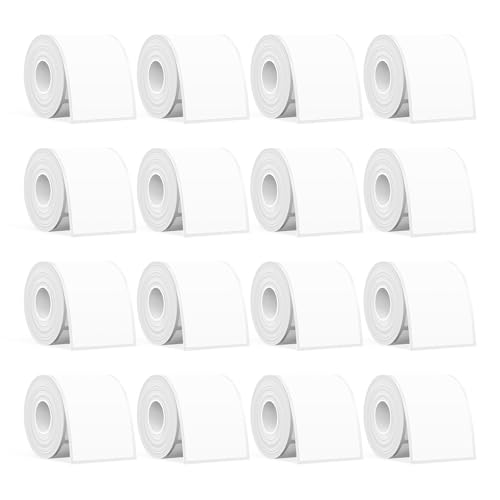 SUPVAN KATASYMBOL T50M Pro/Plus Etikettenband Papier, Wasserfeste Etikettenfür Heim, Schule, Büro, 50 mm x 80 mm, 100 Etiketten/Rolle, Schwarz auf Weiß, 16 Rollen von SUPVAN