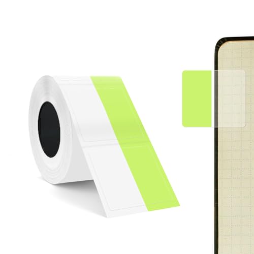 SUPVAN KATASYMBOL T50M Pro Etikettenband Papier, Wasserfeste Etikettenfür Heim, Schule, Büro, 25 mm * 13 mm + 15, 100 Etiketten/Rolle(Grün) von SUPVAN