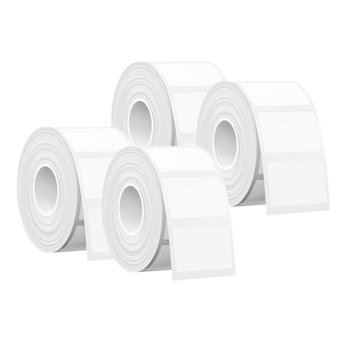 SUPVAN KATASYMBOL T50M Pro/Plus Etikettenband Papier, Wasserfeste Etikettenfür Heim, Schule, Büro, 30 mm x 20 mm, 280 Etiketten/Rolle, Schwarz auf Weiß, 4 Rollen von SUPVAN