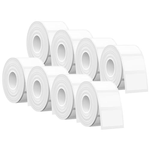 SUPVAN KATASYMBOL T50M Pro/Plus Etikettenband Papier, Wasserfeste Etikettenfür Heim, Schule, Büro, 30 mm x 20 mm, 280 Etiketten/Rolle, Schwarz auf Weiß, 8 Rollen von SUPVAN