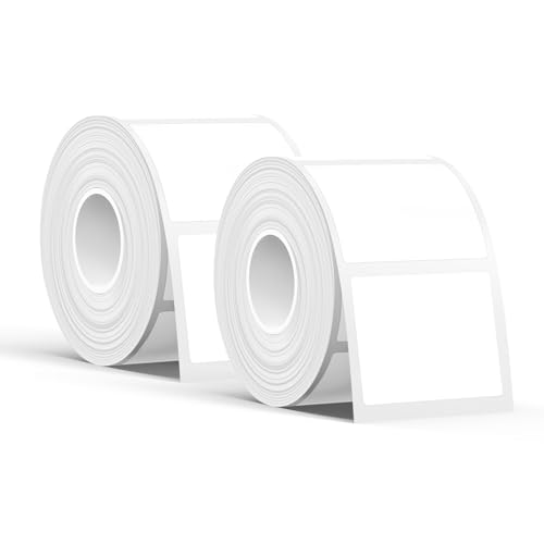 SUPVAN KATASYMBOL T50M Pro Etikettenband Papier, Wasserfeste Etikettenfür Heim, Schule, Büro, 40 mm x 30 mm, 250 Etiketten/Rolle(Weiß) 2 Pack von SUPVAN