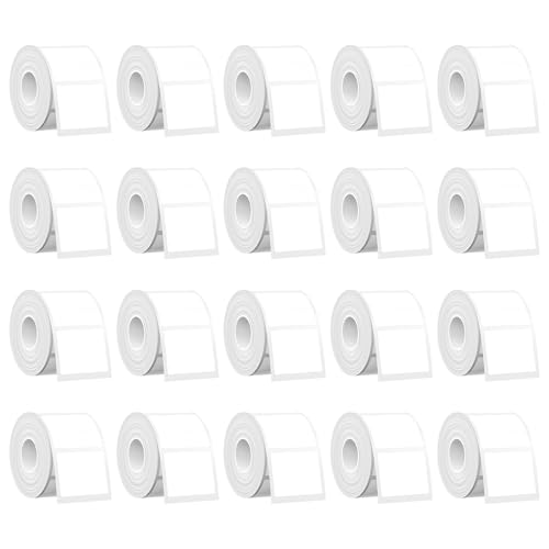 SUPVAN KATASYMBOL T50M Pro/Plus Etikettenband Papier, Wasserfeste Etikettenfür Heim, Schule, Büro, 40 mm x 30 mm, 250 Etiketten/Rolle, Schwarz auf Weiß, 20 Rollen von SUPVAN
