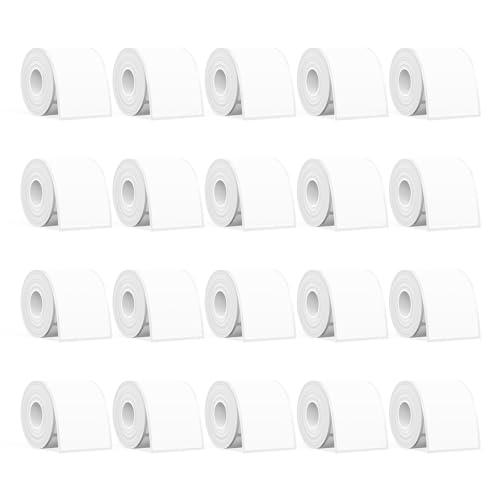 SUPVAN KATASYMBOL T50M Pro/Plus Etikettenband Papier, Wasserfeste Etikettenfür Heim, Schule, Büro, 50 mm x 80 mm, 100 Etiketten/Rolle, Schwarz auf Weiß, 20 Rollen von SUPVAN