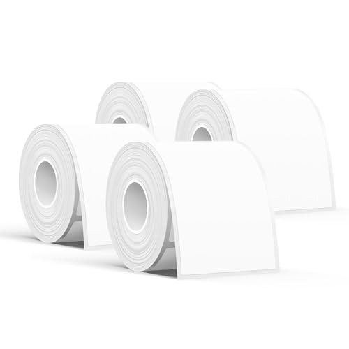 SUPVAN KATASYMBOL T50M Pro Etikettenband Papier, Wasserfeste Etikettenfür Heim, Schule, Büro, 50 mm x 80 mm, 95 Etiketten/Rolle(Weiß) 4 Pack von SUPVAN