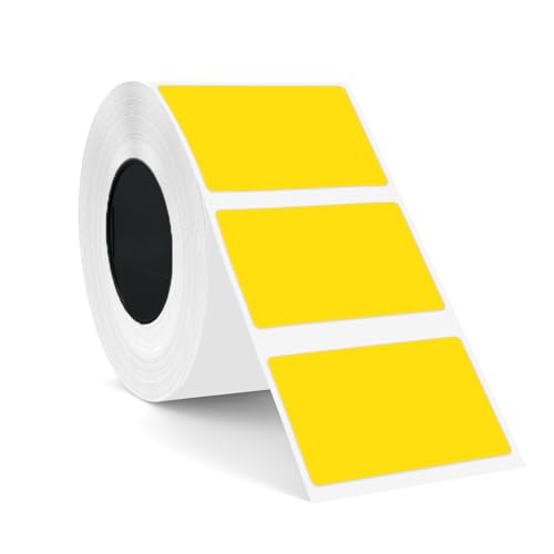 SUPVAN KATASYMBOL T50M Etikettenband Papier, Wasserfeste Etikettenfür Heim, Schule, Büro, 50 mm x 30 mm, 250 Etiketten/Rolle(Gelb) von SUPVAN