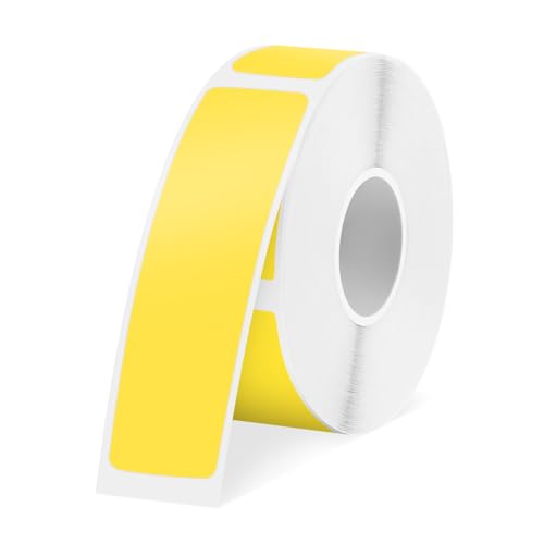 SUPVAN Thermo-Etikettenband, E10/E16 Etiketten Papier, Endlos-Etikettenband 14 mm x 50 mm, wasserfeste Etiketten geeignet für Haus, Büro, Schule (Gelb) von SUPVAN