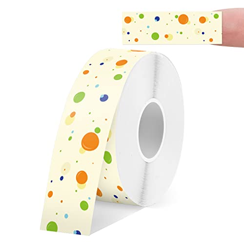 SUPVAN Thermo-Etikettenband, E10/16 Etiketten Papier, Endlos-Etikettenband 15 mm x 6 m, wasserfeste Etiketten geeignet für Haus, Büro, Schule (Dots) von SUPVAN