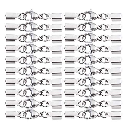 20 Stück Karabinerverschluss Kettenverschluss Schmuckverschlüsse Schmuck Verschluss für Halsketten Armband DIY Schmuckherstellung (Silber) von Supvox