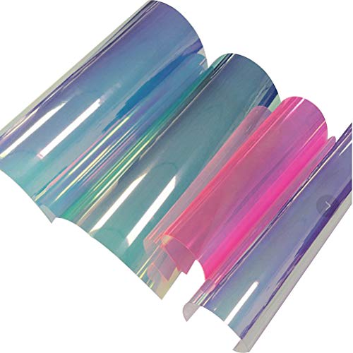 SUPVOX 4 Blätter A4 PVC Holographische Klare Film Gespiegelt Folie Holographische Vinyl Grafik Stoff für Schuhe Tasche Nähen Patchwork DIY Bogen Handwerk Applique von Supvox