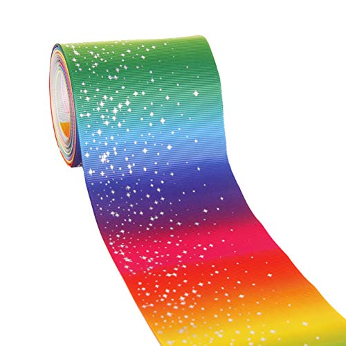 SUPVOX Regenbogen Ripsband Farbe gedruckt für DIY handgefertigte Haarschleife Clip Zubehör und Festival Hochzeit Geburtstag Dusche Dekoration von Supvox