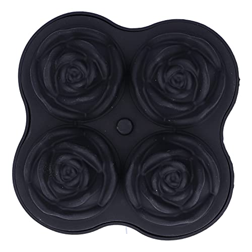 4-Loch Rose Formschale Silikon-Eisball-Maker-Tablett, DIY Cocktail Whisky-Eisform für Sommer, Romantische Blumenform-Eiswürfel mit und Leckerem Design, Leicht zu Schwarz, Schwarz 4-Loch Rose Formschale Silikon-Eisball-Maker-Tablett, DIY Cocktail Whisky-Eisform für Sommer, Romantische Blumenform-Eiswürfel mit und Leckerem Design, Leicht zu Schwarz, Schwarz von SUPYINI