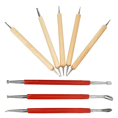 Edelstahl Doppelkopf -Point -Bohrer -Stift -Kit -Set, Holz und Plastik -Leder -Bastelschnitzstils -Werkzeuglöffel für Lederhandwerkskunst, Forming von Wachs oder PMC Silberton Edelstahl Doppelkopf -Point -Bohrer -Stift -Kit -Set, Holz und Plastik -Leder -Bastelschnitzstils -Werkzeuglöffel für Lederhandwerkskunst, Forming von Wachs oder PMC Silberton von SUPYINI