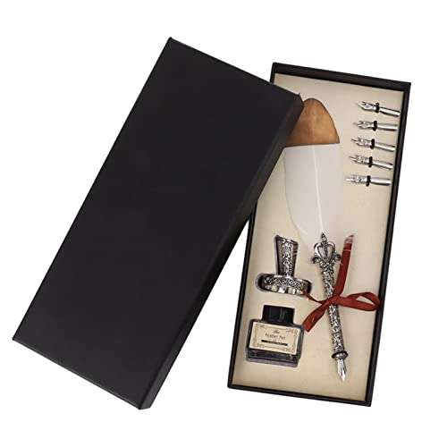 Füllfederhalter-Set von hoher Qualität, antikes Design mit Relief, elegantes Schreibwerkzeug mit 15 ml Tintenflasche, Stifte-Set mit antiker Feder Füllfederhalter-Set von hoher Qualität, antikes Design mit Relief, elegantes Schreibwerkzeug mit 15 ml Tintenflasche, Stifte-Set mit antiker Feder von SUPYINI
