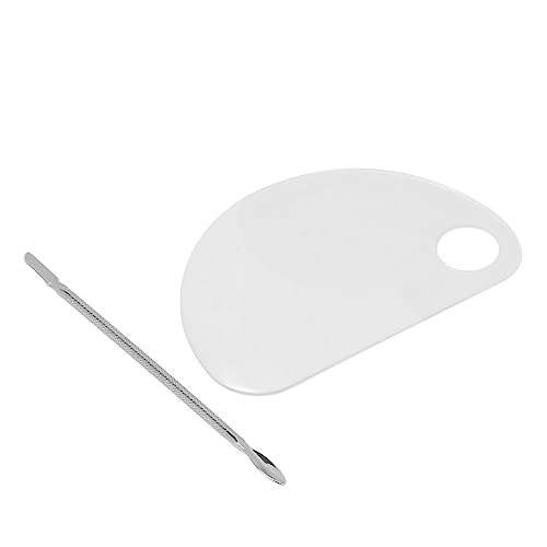 Mischpalette für Nail Art mit Spatel, transparentes Acryl für Nägel, Acryl mit Daumenloch, halbrunde Form, Make-up-Mischtablett Mischpalette für Nail Art mit Spatel, transparentes Acryl für Nägel, Acryl mit Daumenloch, halbrunde Form, Make-up-Mischtablett von SUPYINI
