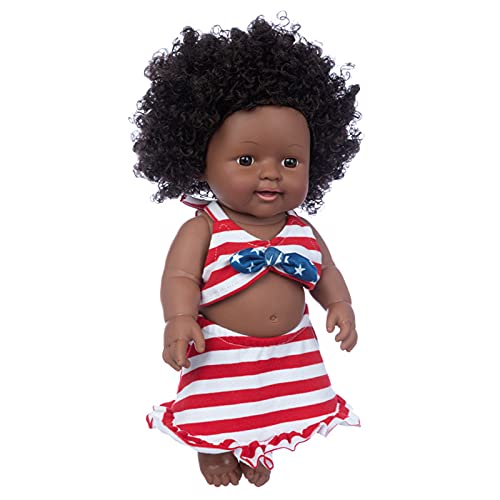SUPYINI Nette Afrikanische Babypuppe 11,8in, Puppe mit Acrylaugen, Afro -Haare, Rotierbare Gelenke, SUPYINI Nette Afrikanische Babypuppe 11,8in, Puppe mit Acrylaugen, Afro -Haare, Rotierbare Gelenke, von SUPYINI