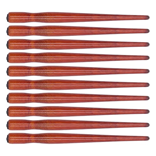 SUPYINI 10 PCs Bequemer Grip Smoother Hölzerner Comic -Stift -Nib -Halter, Multi -Purpor -Sandelholz -Nib -Stifthalter für Kunstmalerei, Englische Kalligraphie -Praxis (Mahagoni) von SUPYINI