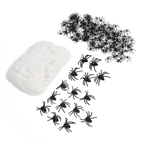 SUPYINI Halloween -Spinnennetze Stretch Spinnweben Spukhausdekor mit 200 Kleinen 10 Mittel 5 Großen Plastikspinnen für die Halloween -Party -Dekoration Im Freien Im Freien Im Freien SUPYINI Halloween -Spinnennetze Stretch Spinnweben Spukhausdekor mit 200 Kleinen 10 Mittel 5 Großen Plastikspinnen für die Halloween -Party -Dekoration Im Freien Im Freien Im Freien von SUPYINI