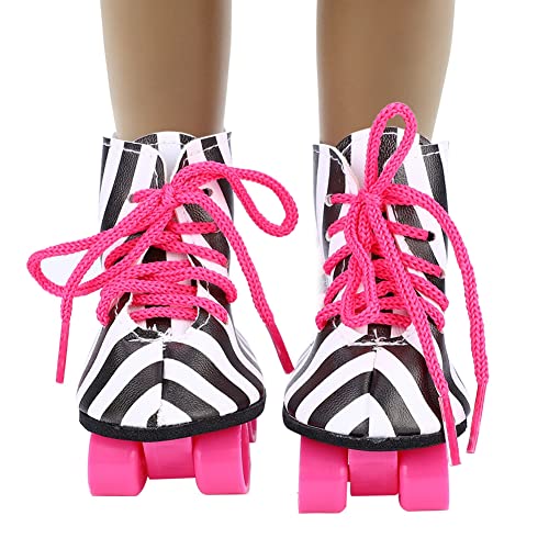 SUPYINI Mode Puppenwalzen -Skate -Schuhe für 18 -Zoll -Babypuppen, Leichte, Exquisites Erscheinungsbild, Geeignet für Puppen, Schönes Accessoire (Schwarz) von SUPYINI