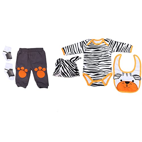SUPYINI Simulation Säuglingspuppenkleidungsset Niedliche Gestreifte Cartoon-Bär-Kleidung für 20-22-Zoll-Puppen (Bärenpuppenkleidung) von SUPYINI