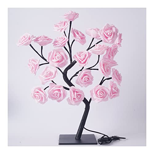 Tisch-Bonsai-Baum-Licht, LED-Kupferdraht-Lichterkette, Künstliches Bonsai-Baum-Nachtlicht, Herzstück, Lichterkette, für Schlafzimmer, Desktop, Weihnachtsfeier, (Rosa 24 Lichter Tisch-Bonsai-Baum-Licht, LED-Kupferdraht-Lichterkette, Künstliches Bonsai-Baum-Nachtlicht, Herzstück, Lichterkette, für Schlafzimmer, Desktop, Weihnachtsfeier, (Rosa 24 Lichter von SUPYINI