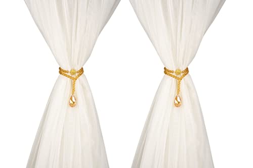 SUQ I OME Raffhalter und Raffhalter mit Kristallperlen, magnetisch, für Vorhänge, Champagner, 2 Stück von SUQ I OME