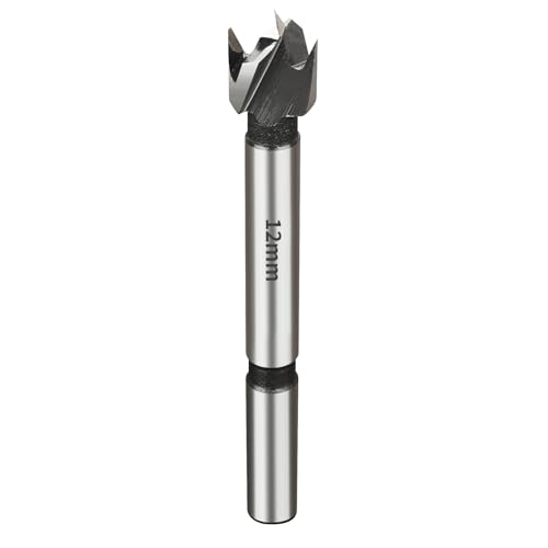 SUQIN Professional ForstnerBohrer Ø12MM ，Flachflügelbohrer Astlochbohrer ScharnierlochbohrerTopfbohrer Forstner Cutter mit Rundschaft Zum Bohren In Holz, Sperrholz Kunststoff von SUQIN