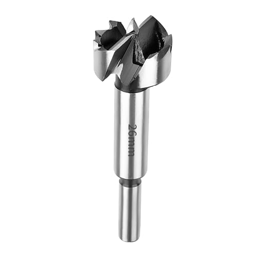 SUQIN Professional ForstnerBohrer Ø26MM,Flach Flügelbohrer Astlochbohrer Scharnierlochbohrer Topfbohrer Forstner Cutter mit Rundschaft Zum Bohren In Holz, Kunststoff, Sperrholz von SUQIN