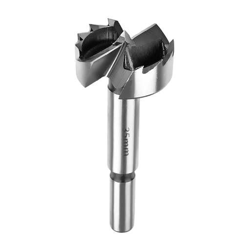 SUQIN Professional ForstnerBohrer Ø35MM,Flach Flügelbohrer Astlochbohrer Scharnierlochbohrer Topfbohrer Forstner Cutter mit Rundschaft Zum Bohren In Holz, Kunststoff, Sperrholz von SUQIN