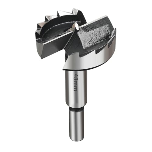 SUQIN Professional ForstnerBohrer Ø48MM ，Flachflügelbohrer Astlochbohrer ScharnierlochbohrerTopfbohrer Forstner Cutter mit Rundschaft Zum Sperrholz Bohren In Holz, Kunststoff von SUQIN