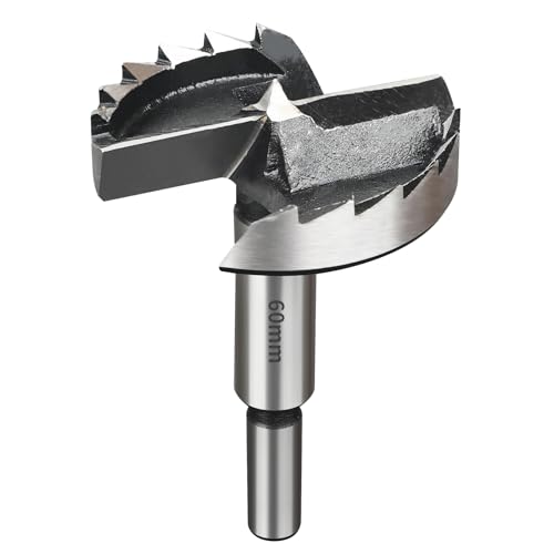 SUQIN Professional ForstnerBohrer Ø60MM ，Flachflügelbohrer Astlochbohrer ScharnierlochbohrerTopfbohrer Forstner Cutter mit Rundschaft Zum Bohren In Holz von SUQIN