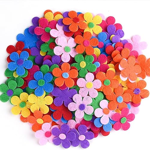 SURALIN 100PCS Filzblumen Schaumstoff-Aufkleber in Blumenform, Selbstklebende Aufkleber Blumen Deko für Kinder, Kunsthandwerk, Grußkartenzubehör, DIY-Sammelalbum von SURALIN