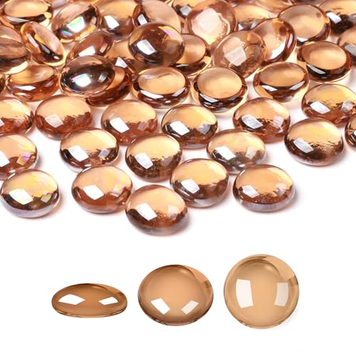 SUREAM Flache Glasmurmeln, 0,5 kg, braune dekorative Murmeln für Vasenfüller, Glasperlen, Stein für Aquarien, Vasenfüller, Basteln, Tischstreudekoration SUREAM Flache Glasmurmeln, 0,5 kg, braune dekorative Murmeln für Vasenfüller, Glasperlen, Stein für Aquarien, Vasenfüller, Basteln, Tischstreudekoration von SUREAM