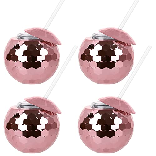 SUREH Disco-Ballbecher mit Deckel und Strohhalm, 590 ml, Disco-Flash-Ball-Becher, rotgoldfarben, kugelförmig, Cocktailbecher für Nachtclub, Disco, Bar, Partyzubehör SUREH Disco-Ballbecher mit Deckel und Strohhalm, 590 ml, Disco-Flash-Ball-Becher, rotgoldfarben, kugelförmig, Cocktailbecher für Nachtclub, Disco, Bar, Partyzubehör von SUREH